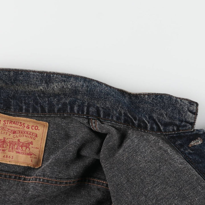 90'S Levi's 70598 4891 Large Patch Denim Jacket, Made in USA, Men's Size L, Vintage cotton blue type Vintage Second Hand