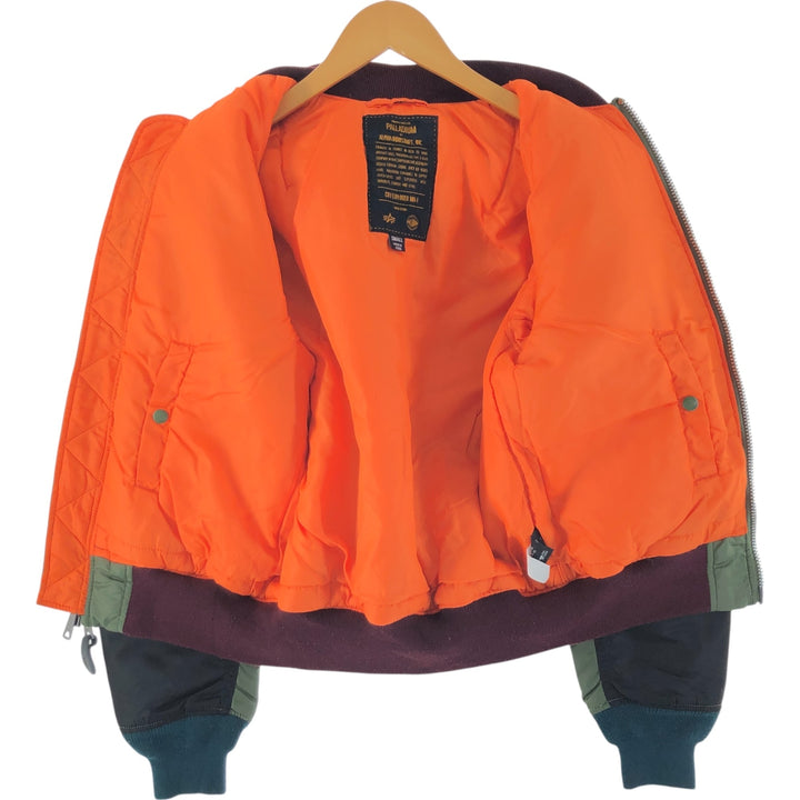 Civilian Alpha ALPHA MA-1 Type Palladium Military Flight Jacket Small Men's S Size Nylon Khaki type Vintage Second Hand