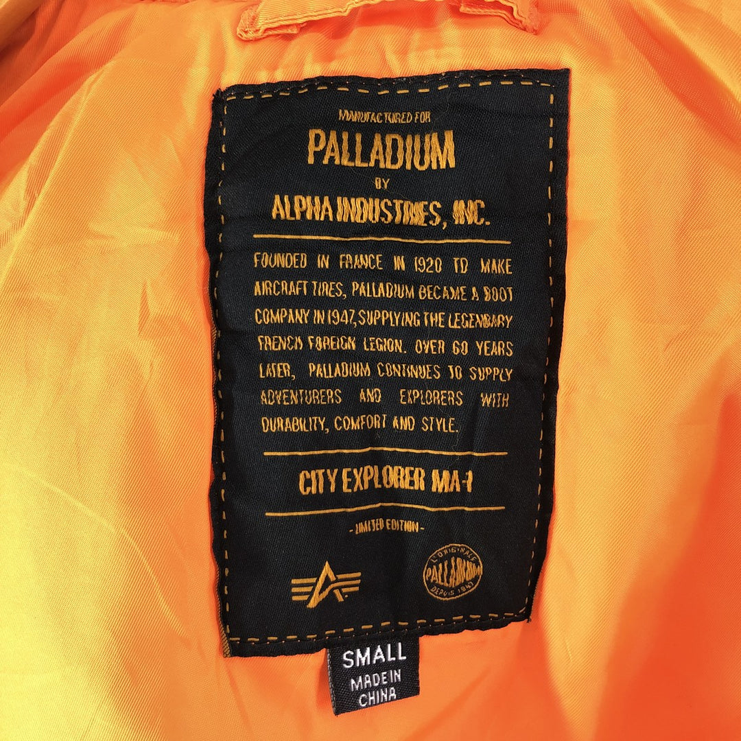 Civilian Alpha ALPHA MA-1 Type Palladium Military Flight Jacket Small Men's S Size Nylon Khaki type Vintage Second Hand