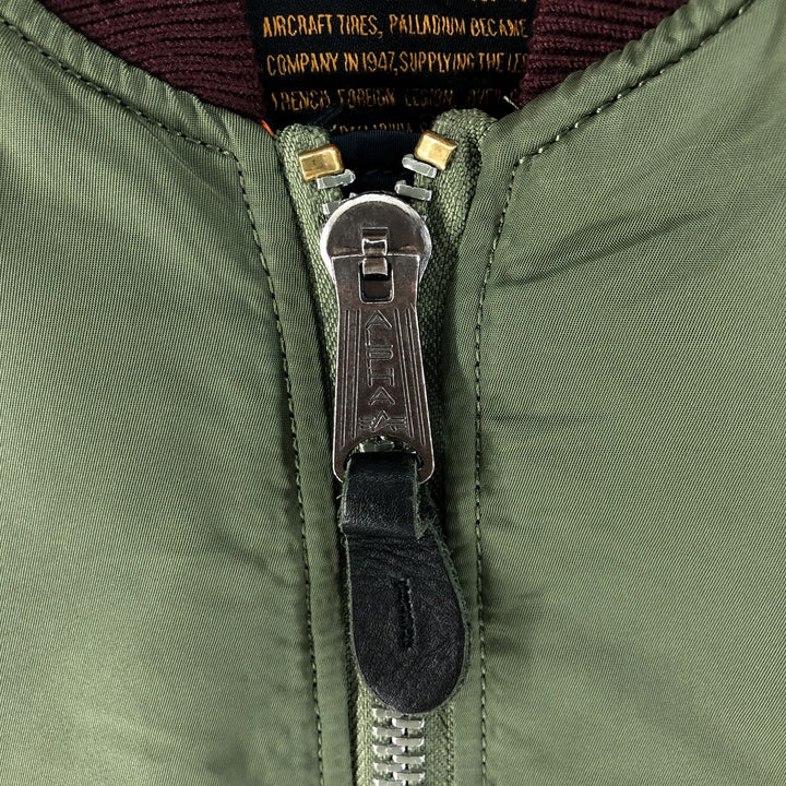 Civilian Alpha ALPHA MA-1 Type Palladium Military Flight Jacket Small Men's S Size Nylon Khaki type Vintage Second Hand