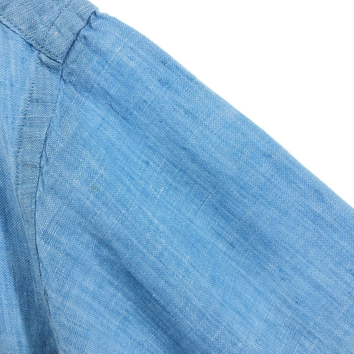 Brooks Brothers Est.1818 short sleeve linen button down shirt, men's size XL linen Blue type light blue Vintage Second Hand