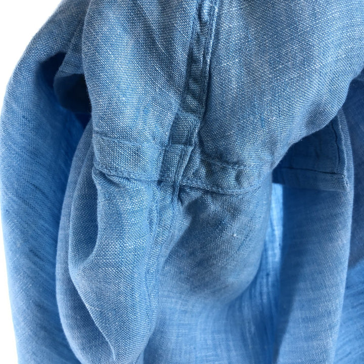 Brooks Brothers Est.1818 short sleeve linen button down shirt, men's size XL linen Blue type light blue Vintage Second Hand