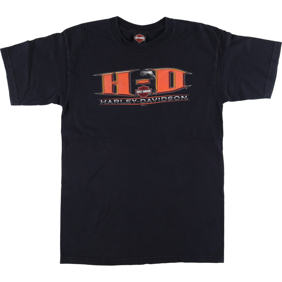 00'S Harley-Davidson Motorcycle Bike T-shirt Made in USA Men's L size cotton black type Vintage Second Hand