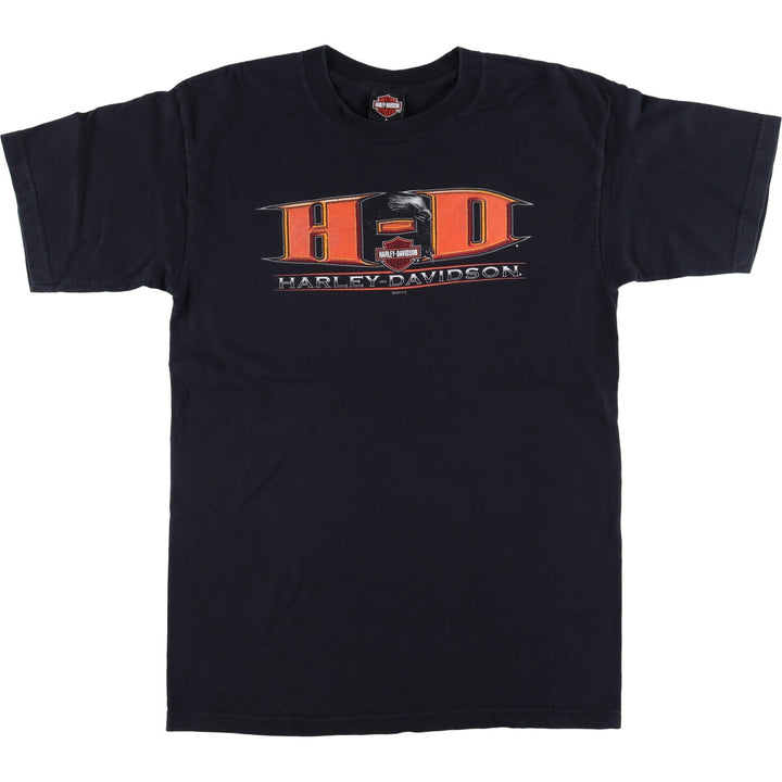 00'S Harley-Davidson Motorcycle Bike T-shirt Made in USA Men's L size cotton black type Vintage Second Hand