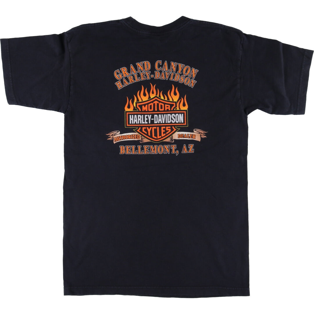 00'S Harley-Davidson Motorcycle Bike T-shirt Made in USA Men's L size cotton black type Vintage Second Hand
