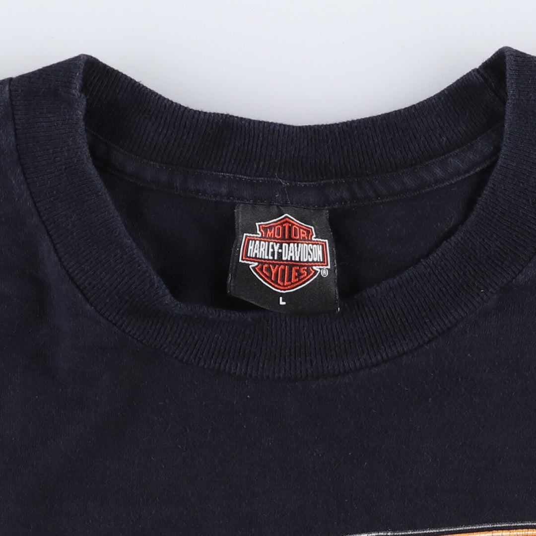 00'S Harley-Davidson Motorcycle Bike T-shirt Made in USA Men's L size cotton black type Vintage Second Hand