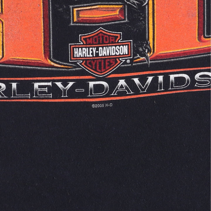 00'S Harley-Davidson Motorcycle Bike T-shirt Made in USA Men's L size cotton black type Vintage Second Hand