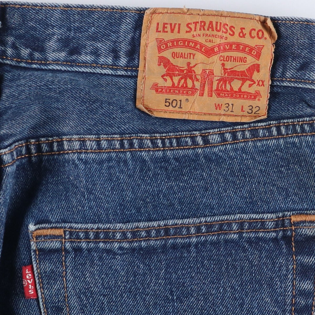 Levi's 501 straight denim pants for men, size W32 cotton blue type Vintage Second Hand