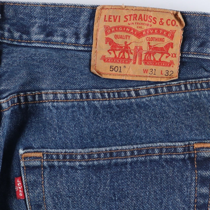 Levi's 501 straight denim pants for men, size W32 cotton blue type Vintage Second Hand