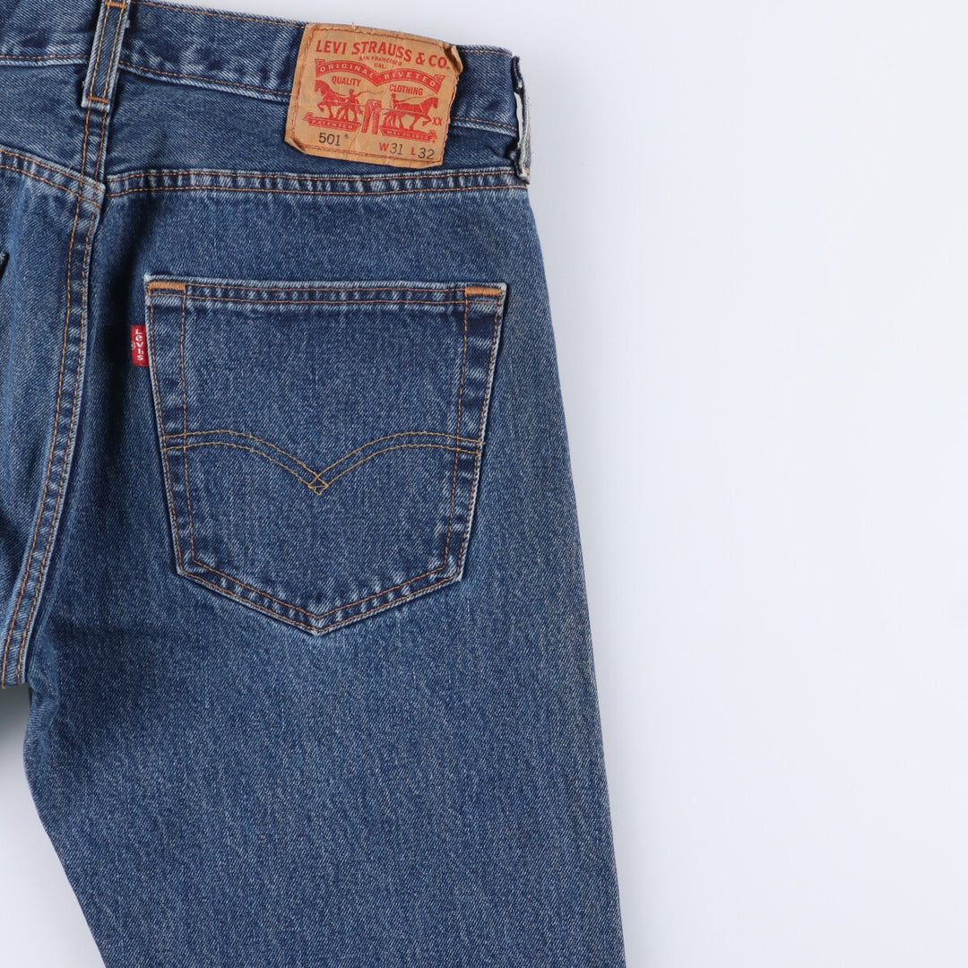 Levi's 501 straight denim pants for men, size W32 cotton blue type Vintage Second Hand
