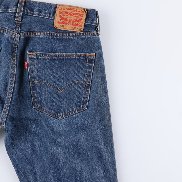 Levi's 501 straight denim pants for men, size W32 cotton blue type Vintage Second Hand