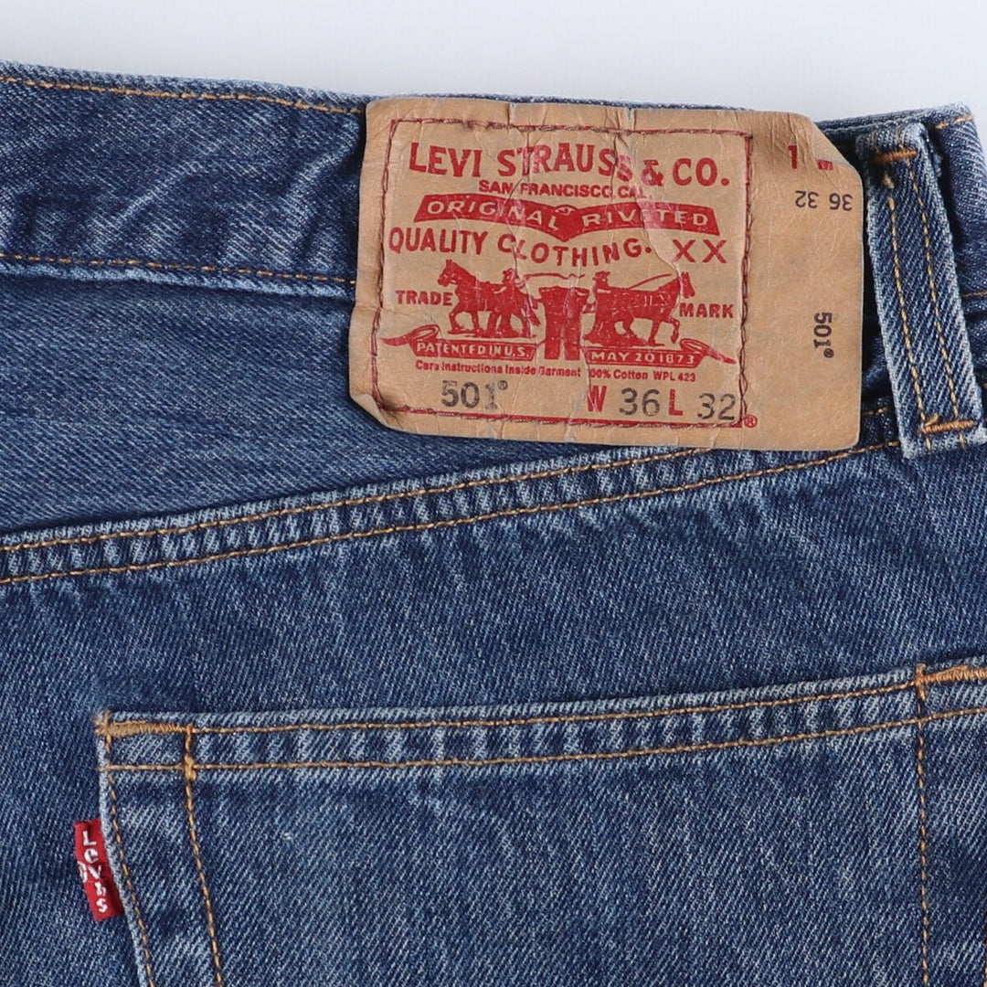 Levi's 501 straight denim pants for men, size W36 cotton blue type Vintage Second Hand