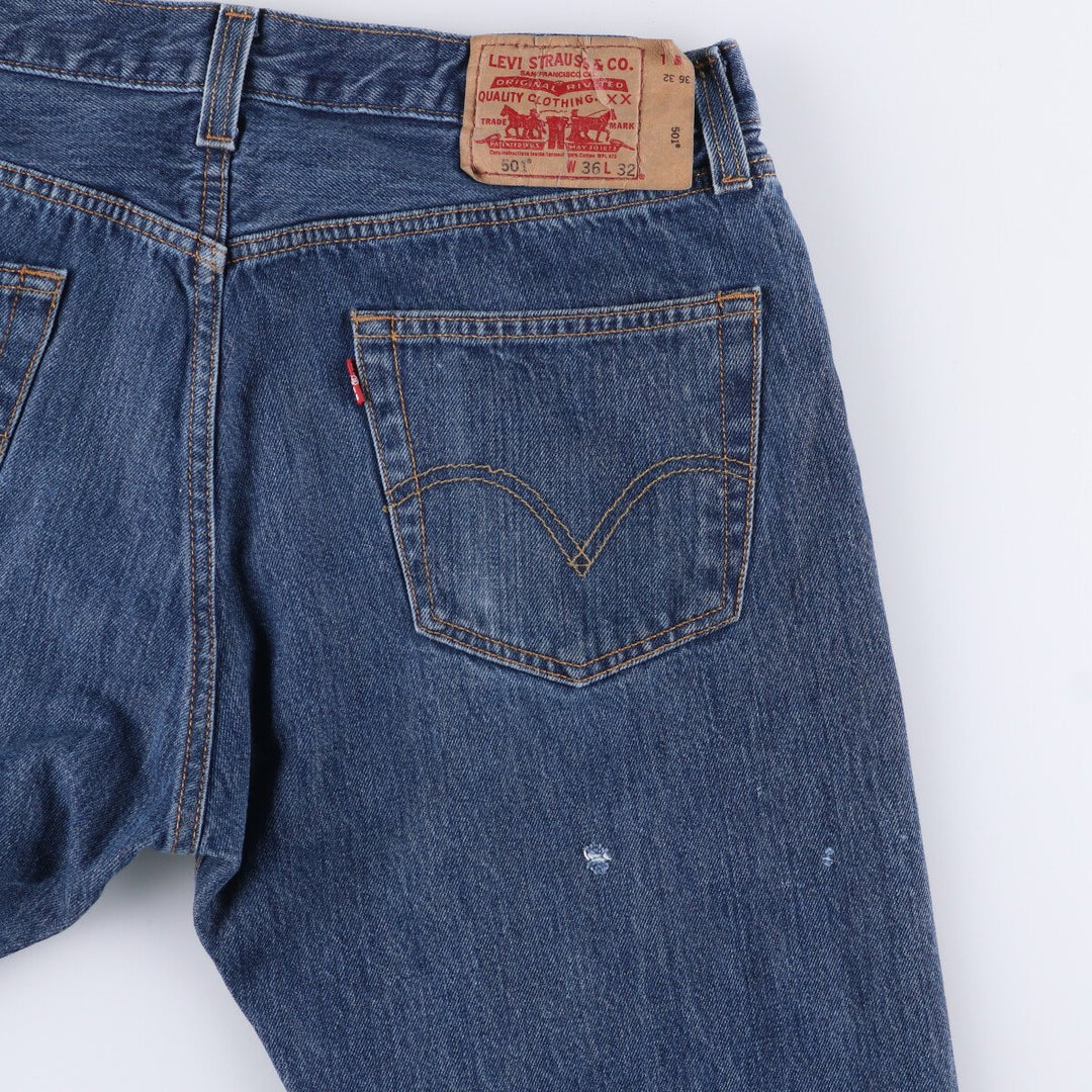 Levi's 501 straight denim pants for men, size W36 cotton blue type Vintage Second Hand