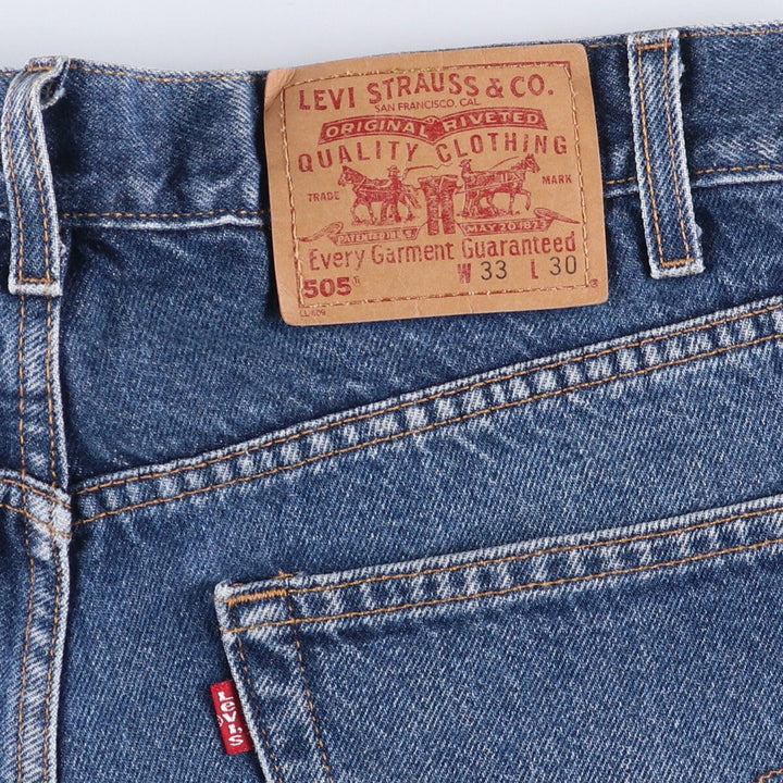 00'S Levi's 505 REGULAR FIT tapered denim pants for men, size w33 cotton blue type Vintage Second Hand