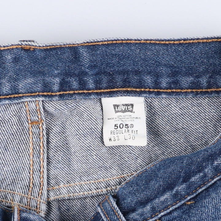00'S Levi's 505 REGULAR FIT tapered denim pants for men, size w33 cotton blue type Vintage Second Hand