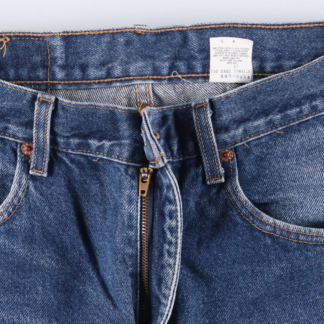 00'S Levi's 505 REGULAR FIT tapered denim pants for men, size w33 cotton blue type Vintage Second Hand