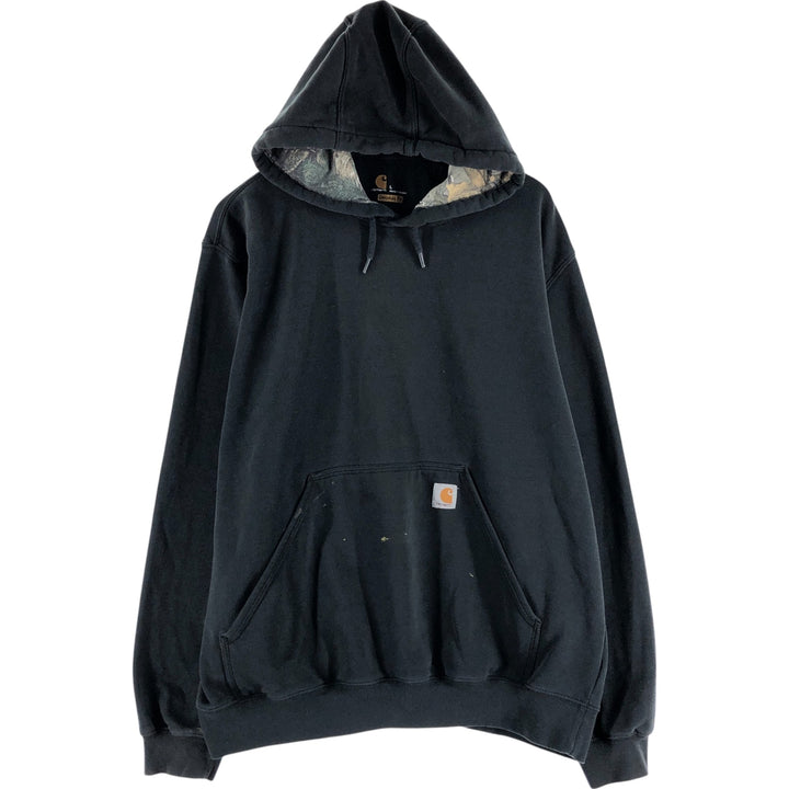 Carhartt ORIGINAL FIT sweatshirt pullover hoodie, men's size L cotton black type Vintage Second Hand