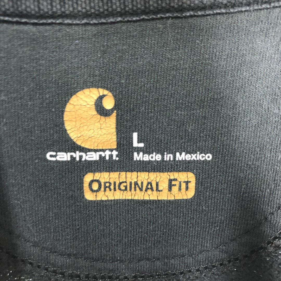 Carhartt ORIGINAL FIT sweatshirt pullover hoodie, men's size L cotton black type Vintage Second Hand