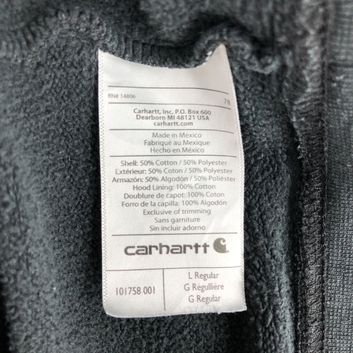 Carhartt ORIGINAL FIT sweatshirt pullover hoodie, men's size L cotton black type Vintage Second Hand