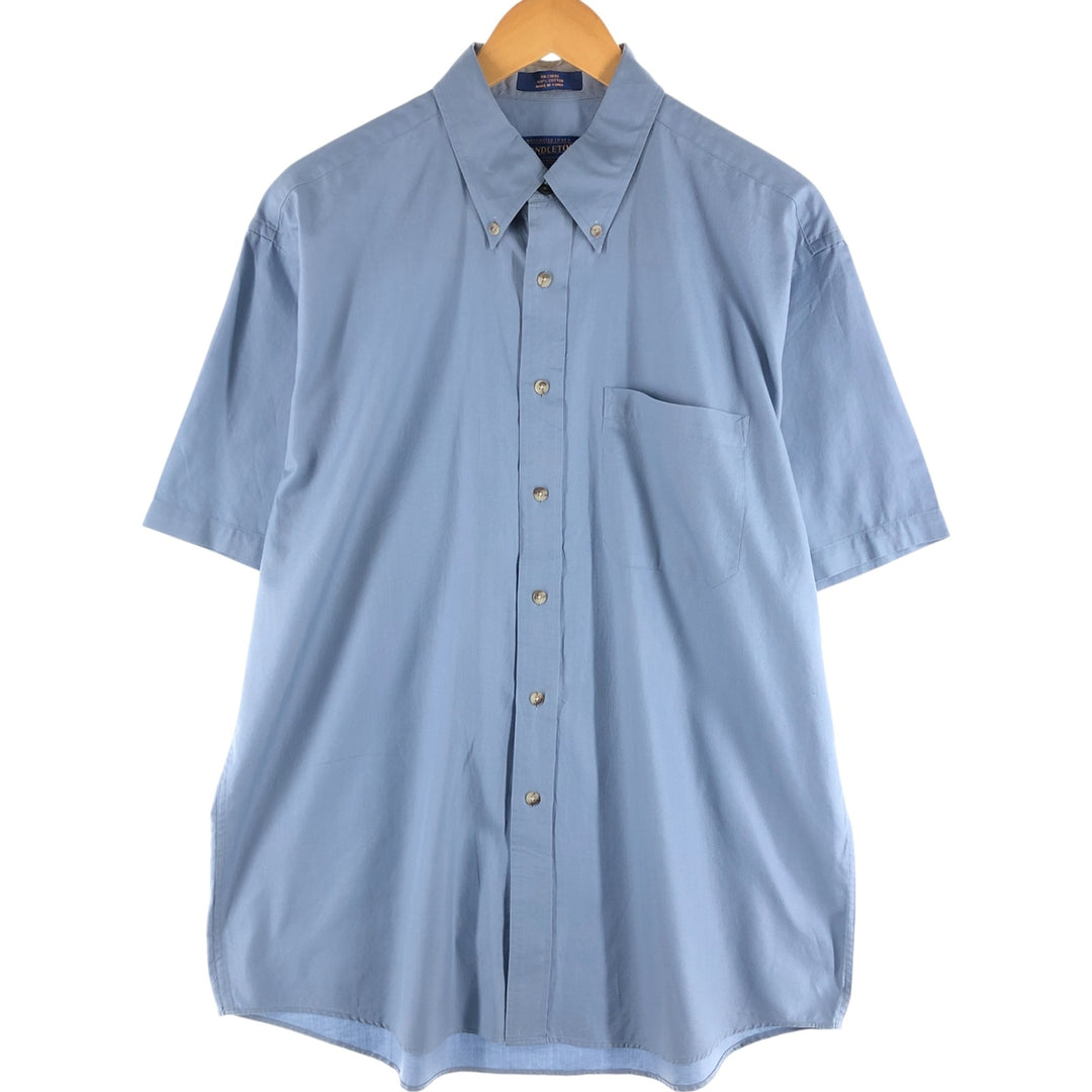 Pendleton short sleeve button-down shirt, size L for men cotton Blue type light blue Vintage Second Hand