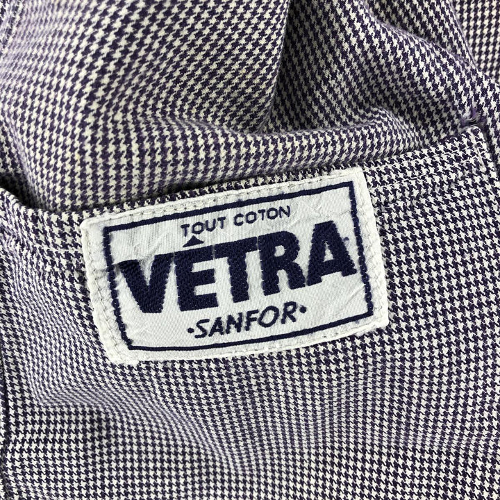 ~60'S VETRA cook jacket, houndstooth pattern, French work, Euro work jacket, men's size M, vintage unknown purple type Vintage Second Hand