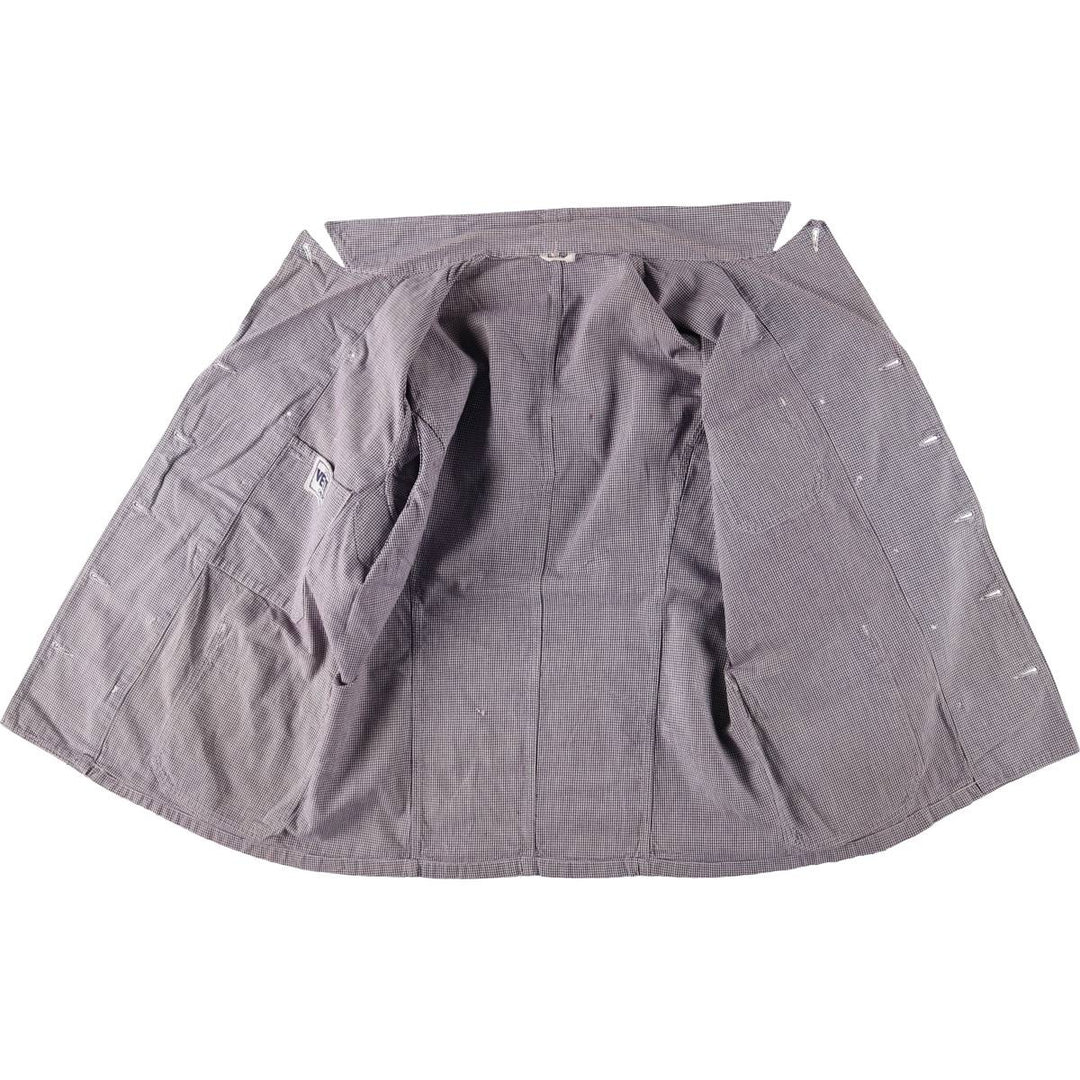 ~60'S VETRA cook jacket, houndstooth pattern, French work, Euro work jacket, men's size M, vintage unknown purple type Vintage Second Hand