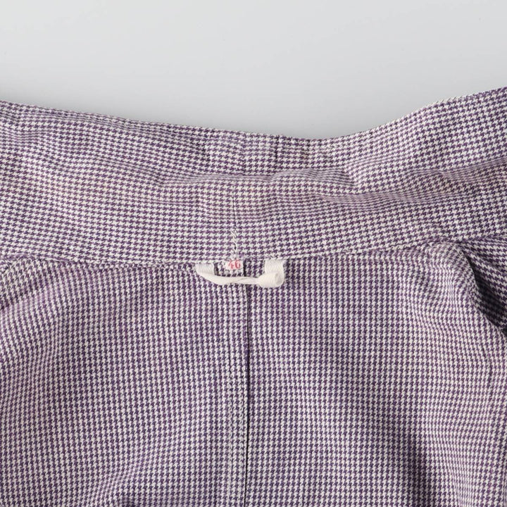 ~60'S VETRA cook jacket, houndstooth pattern, French work, Euro work jacket, men's size M, vintage unknown purple type Vintage Second Hand