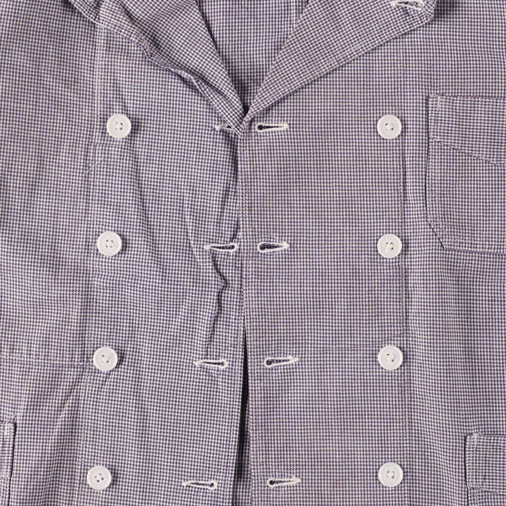 ~60'S VETRA cook jacket, houndstooth pattern, French work, Euro work jacket, men's size M, vintage unknown purple type Vintage Second Hand