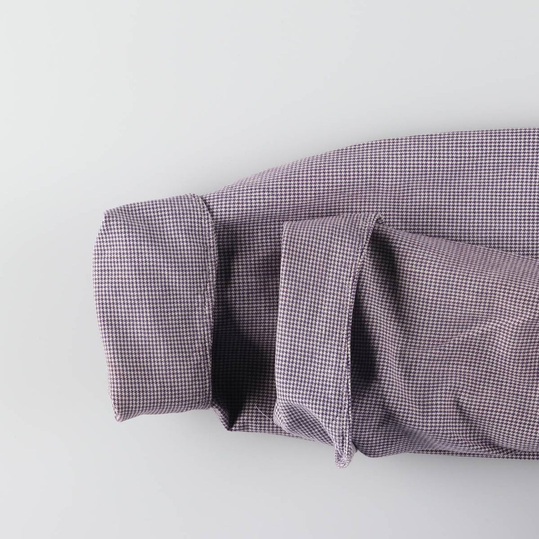 ~60'S VETRA cook jacket, houndstooth pattern, French work, Euro work jacket, men's size M, vintage unknown purple type Vintage Second Hand