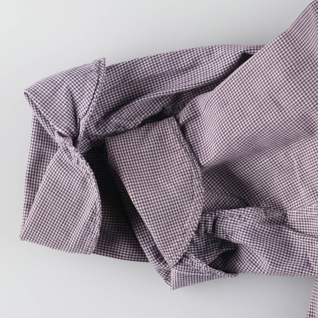 ~60'S VETRA cook jacket, houndstooth pattern, French work, Euro work jacket, men's size M, vintage unknown purple type Vintage Second Hand