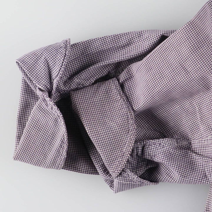 ~60'S VETRA cook jacket, houndstooth pattern, French work, Euro work jacket, men's size M, vintage unknown purple type Vintage Second Hand