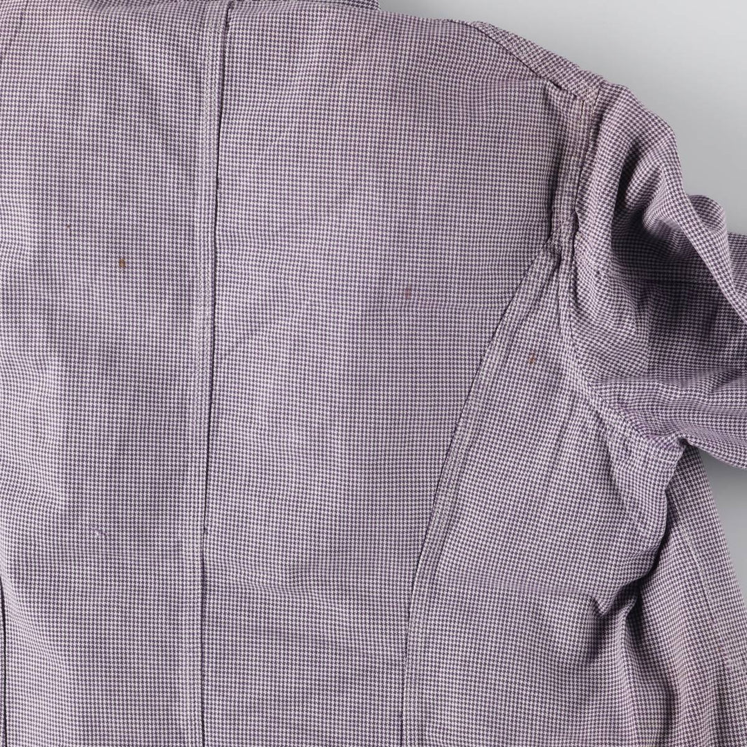 ~60'S VETRA cook jacket, houndstooth pattern, French work, Euro work jacket, men's size M, vintage unknown purple type Vintage Second Hand