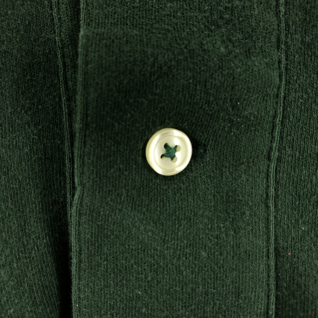 Ralph Lauren POLO by Ralph Lauren long sleeve polo shirt, men's size L cotton Green type dark green Vintage Second Hand