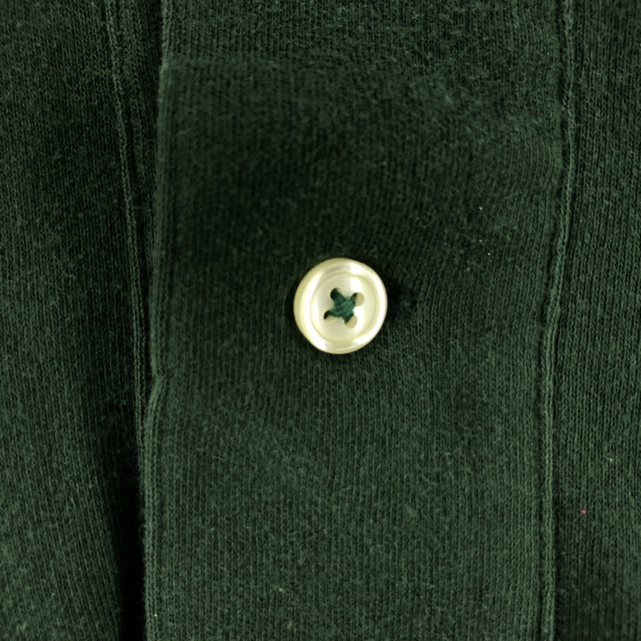 Ralph Lauren POLO by Ralph Lauren long sleeve polo shirt, men's size L cotton Green type dark green Vintage Second Hand