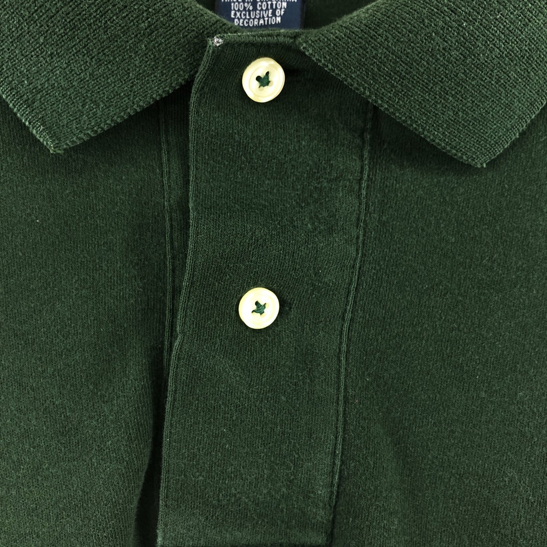 Ralph Lauren POLO by Ralph Lauren long sleeve polo shirt, men's size L cotton Green type dark green Vintage Second Hand