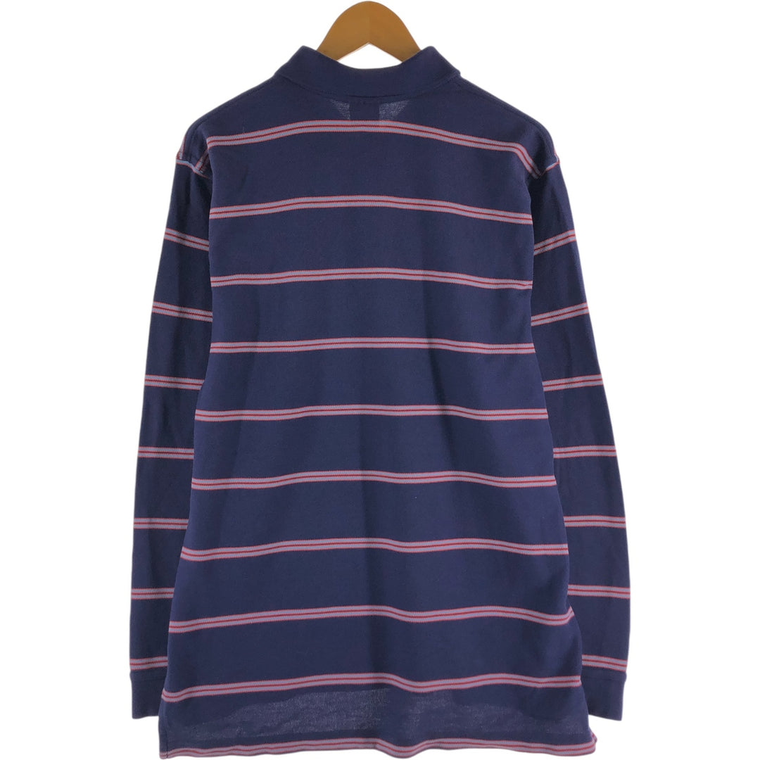 Brooks Brothers Est.1818 Long Sleeve Striped Polo Shirt, Men's Size L cotton purple type Vintage Second Hand