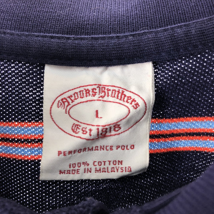Brooks Brothers Est.1818 Long Sleeve Striped Polo Shirt, Men's Size L cotton purple type Vintage Second Hand