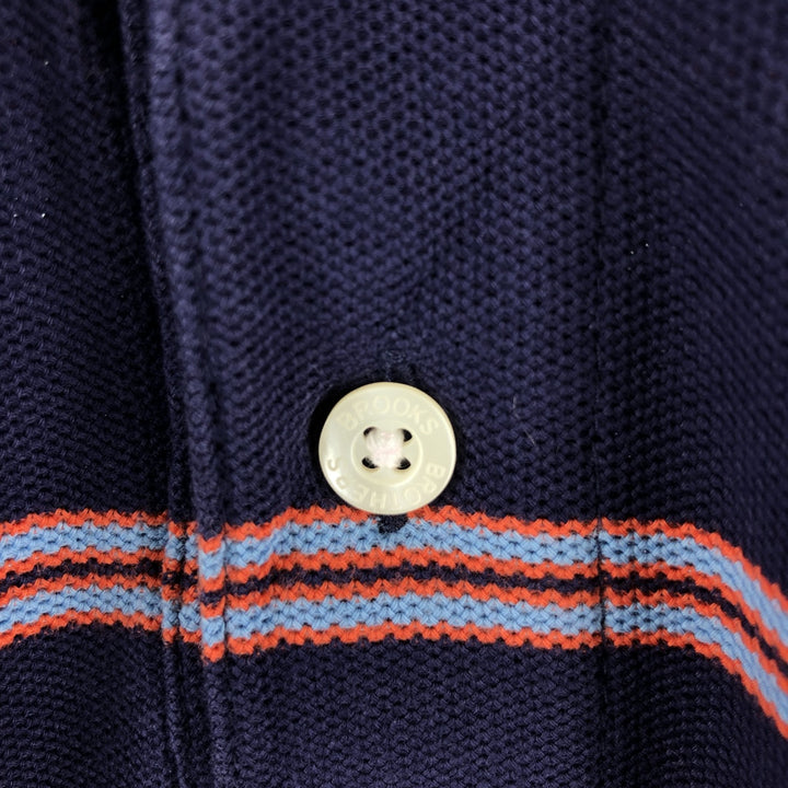 Brooks Brothers Est.1818 Long Sleeve Striped Polo Shirt, Men's Size L cotton purple type Vintage Second Hand