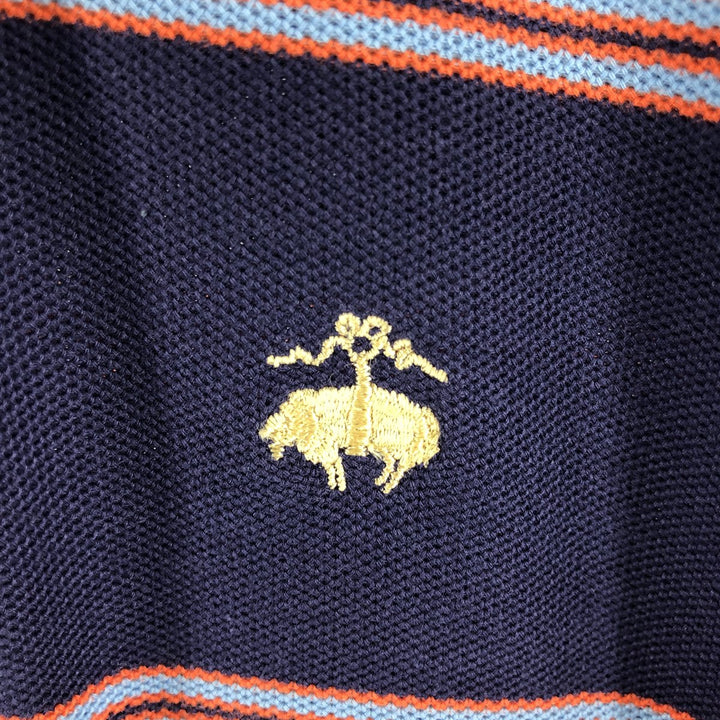 Brooks Brothers Est.1818 Long Sleeve Striped Polo Shirt, Men's Size L cotton purple type Vintage Second Hand