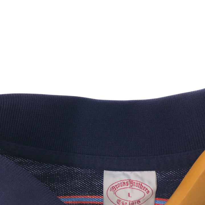 Brooks Brothers Est.1818 Long Sleeve Striped Polo Shirt, Men's Size L cotton purple type Vintage Second Hand