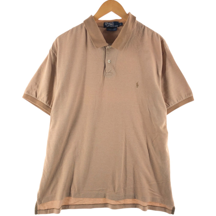 Ralph Lauren POLO by Ralph Lauren short sleeve polo shirt, men's XL size Pima Cotton brown type Vintage Second Hand