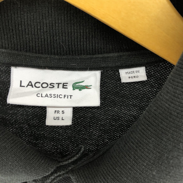 Lacoste Classic Fit short sleeve polo shirt size 5, men's size L cotton black type Vintage Second Hand