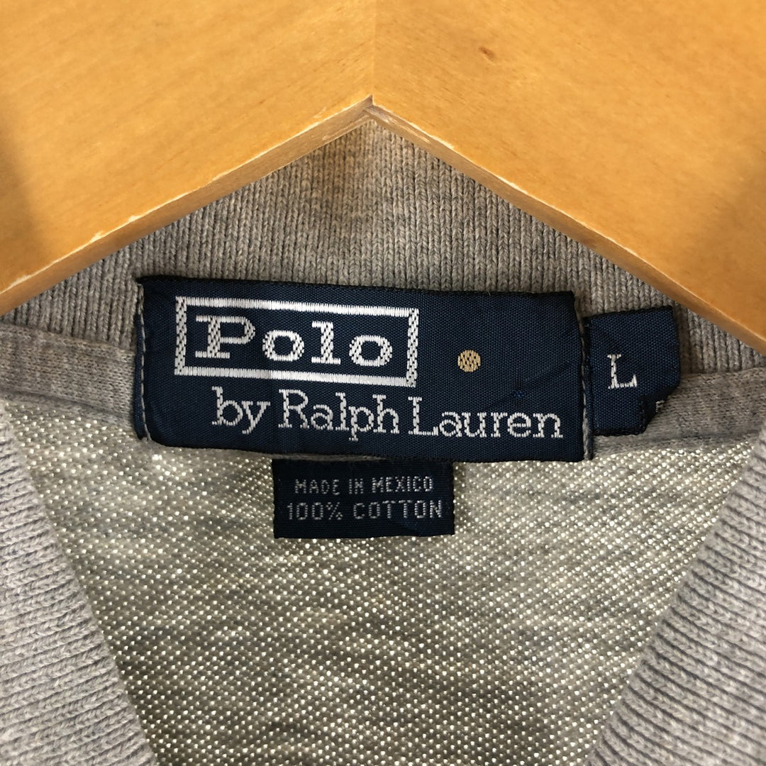 Ralph Lauren POLO by Ralph Lauren short sleeve polo shirt, men's size L cotton gray type Vintage Second Hand