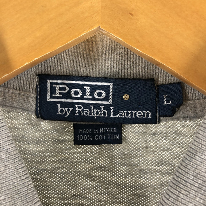 Ralph Lauren POLO by Ralph Lauren short sleeve polo shirt, men's size L cotton gray type Vintage Second Hand