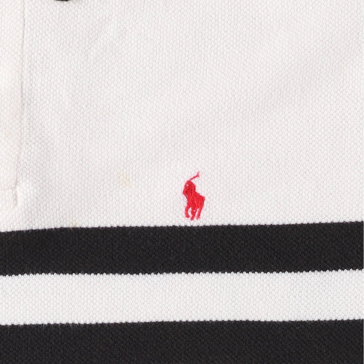 Ralph Lauren POLO by Ralph Lauren short sleeve striped polo shirt, men's size L cotton white type Vintage Second Hand