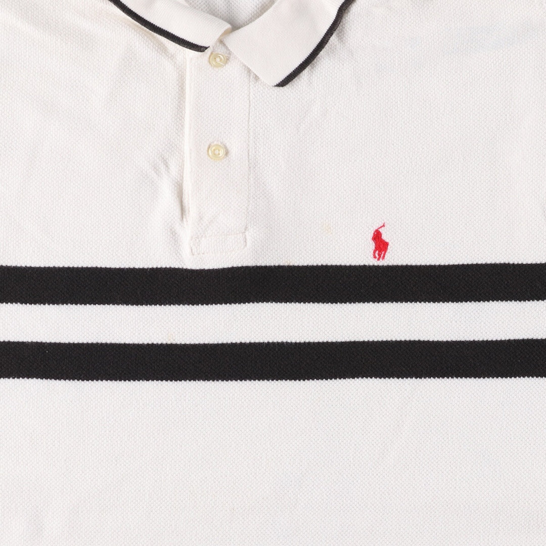 Ralph Lauren POLO by Ralph Lauren short sleeve striped polo shirt, men's size L cotton white type Vintage Second Hand