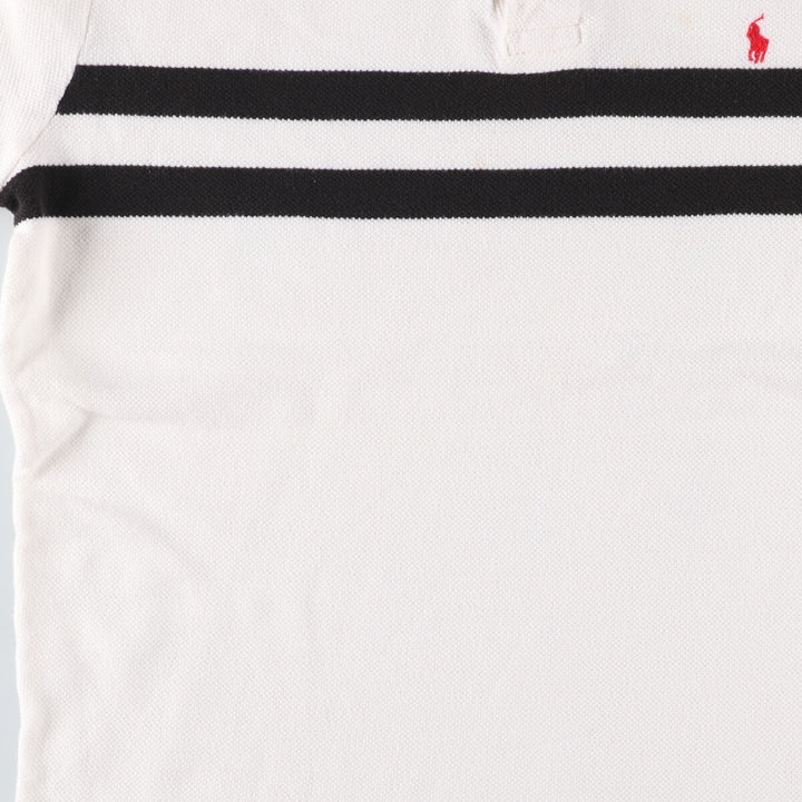 Ralph Lauren POLO by Ralph Lauren short sleeve striped polo shirt, men's size L cotton white type Vintage Second Hand