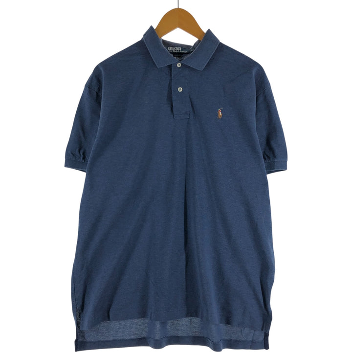 Ralph Lauren POLO by Ralph Lauren short sleeve polo shirt, men's size L Pima Cotton Navy blue Vintage Second Hand
