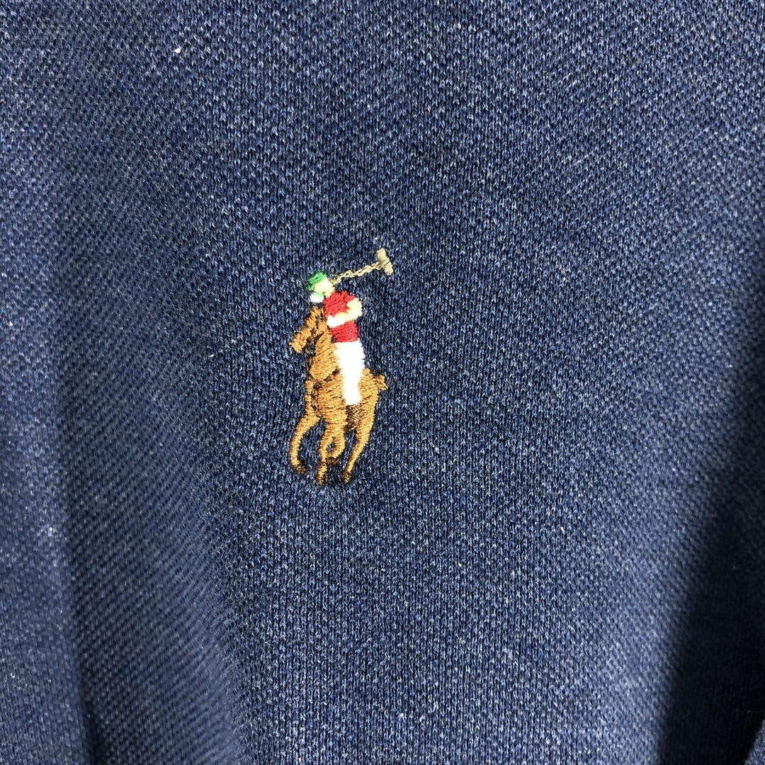 Ralph Lauren POLO by Ralph Lauren short sleeve polo shirt, men's size L Pima Cotton Navy blue Vintage Second Hand