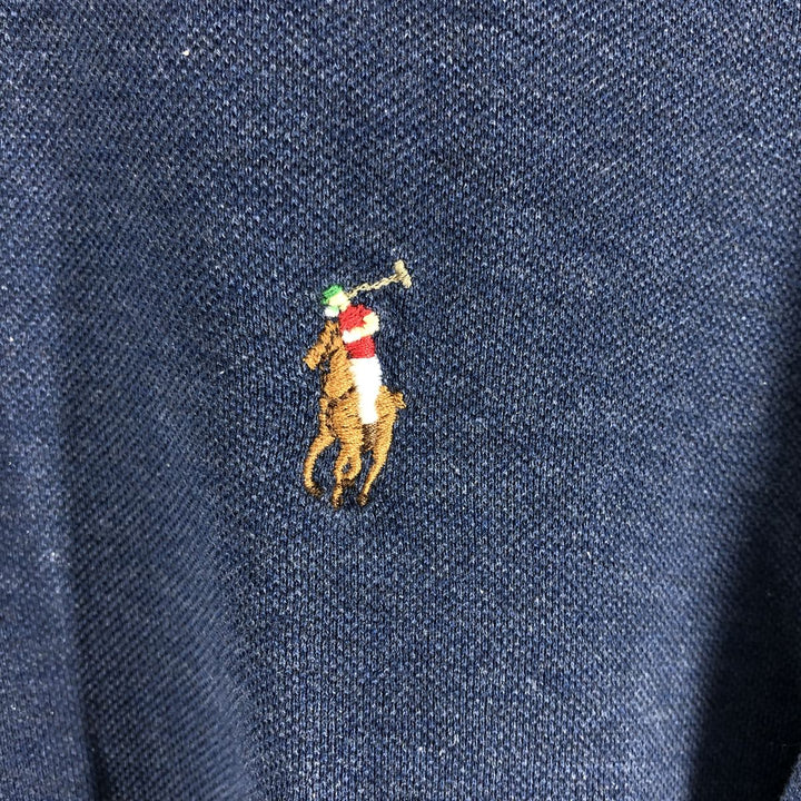 Ralph Lauren POLO by Ralph Lauren short sleeve polo shirt, men's size L Pima Cotton Navy blue Vintage Second Hand